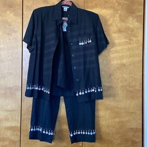 NWT Leslie Fay XL 3 piece pant set